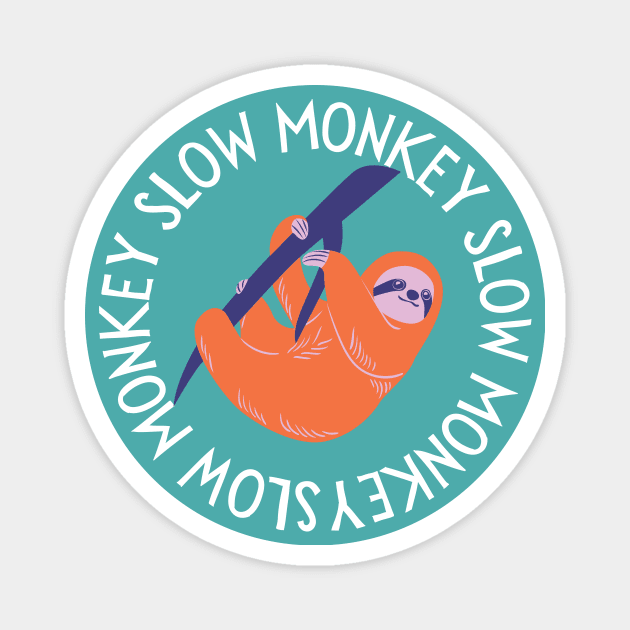 Slightly Wrong Sloth Monkey Magnet by waltzart